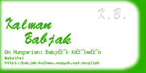 kalman babjak business card